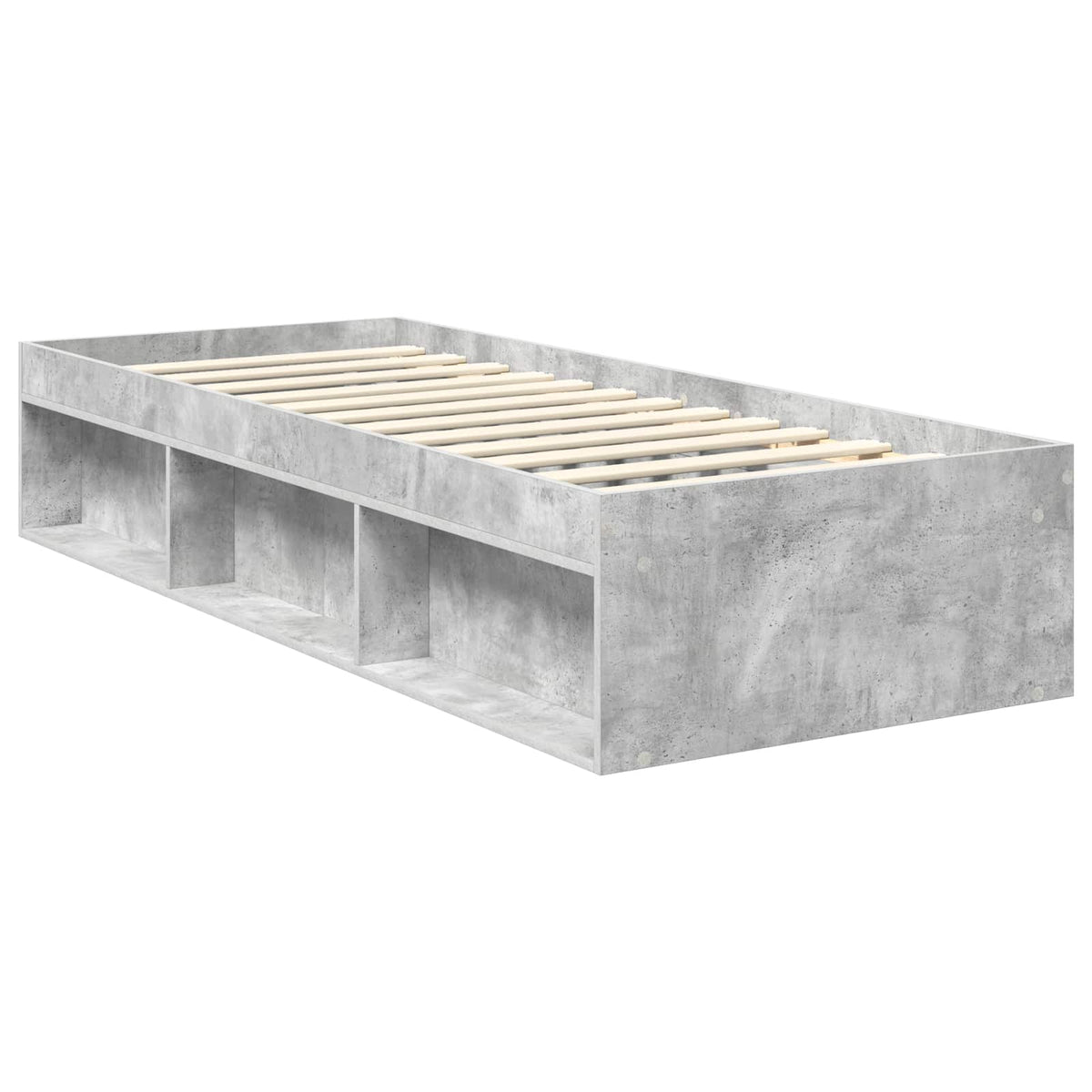 Ágykeret fiókkal Beton Szürke 75 x 190 cm Tömör fenyőfa 5