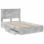 Tárolós Ágy fiókkal Beton Szürke 120 x 200 cm Szerelt Fa 5