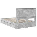 Tárolós Ágy fiókkal Beton Szürke 120 x 200 cm Szerelt Fa 10