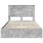 Tárolós Ágy fiókkal Beton Szürke 120 x 200 cm Szerelt Fa 8