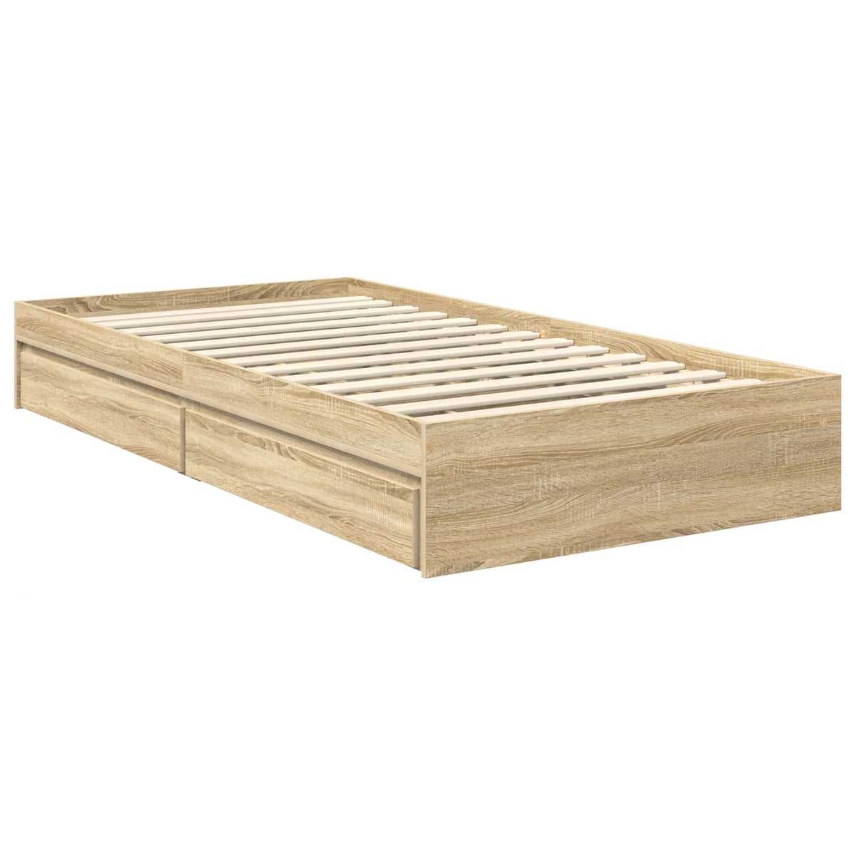 Tárolós Ágy fiókkal Sonoma tölgy 100 x 200 cm Szerelt Fa 6