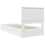 Tárolós Ágy fiókkal fejtámlával Fehér 90 x 200 cm Szerelt Fa 10