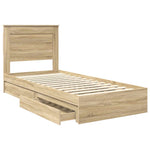 Tárolós Ágy fiókkal Sonoma tölgy 90 x 200 cm Szerelt Fa 5