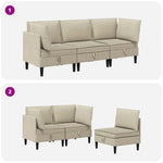 Nappali bútor szett 3 db Homokszín Szövet 9