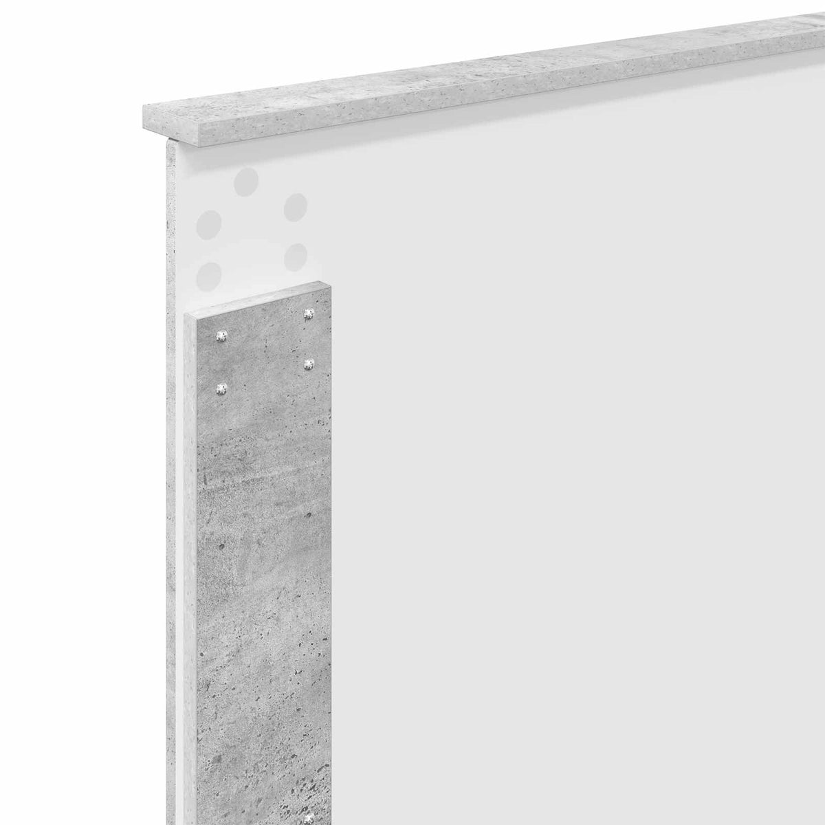 Ágykeret fejtámlával Beton Szürke 90 x 190 cm Tömör fenyőfa 11