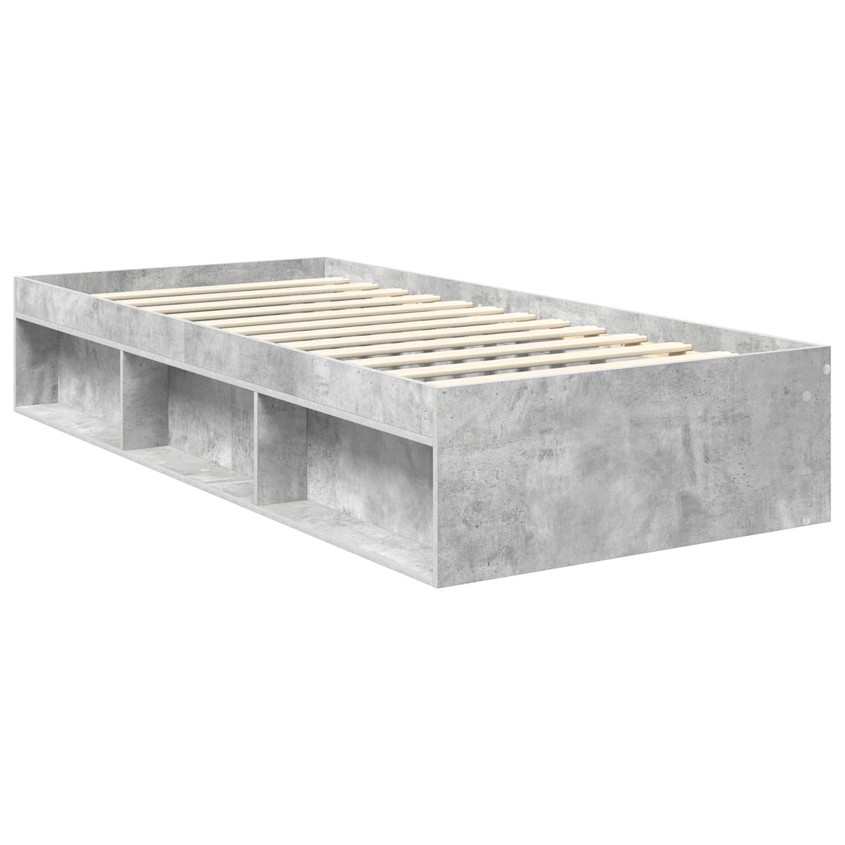 Ágykeret fejtámlával Beton Szürke 90 x 190 cm Tömör fenyőfa 5