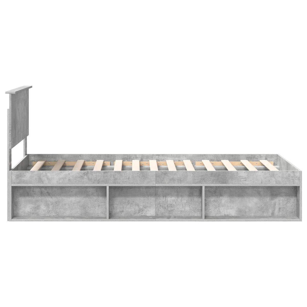 Ágykeret fejtámlával Beton Szürke 90 x 190 cm Tömör fenyőfa 8