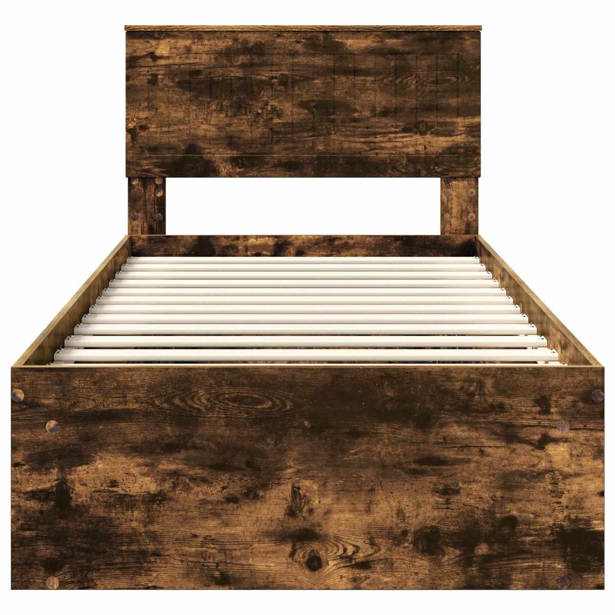 Ágykeret fejtámlával Füstölt tölgy 90 x 190 cm Tömör fenyőfa 7