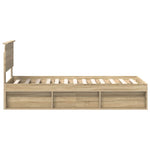 Ágykeret fejtámlával Sonoma tölgy 75 x 190 cm Tömör fenyőfa 8