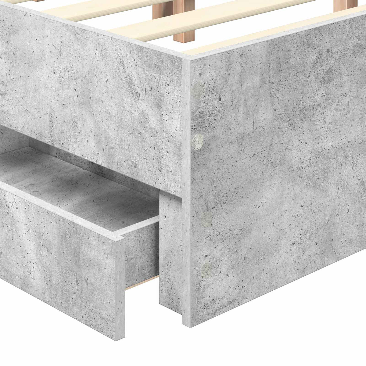 Ágykeret fiókkal tárolóval Beton Szürke 200 x 200 cm Mérnöki Fa 11