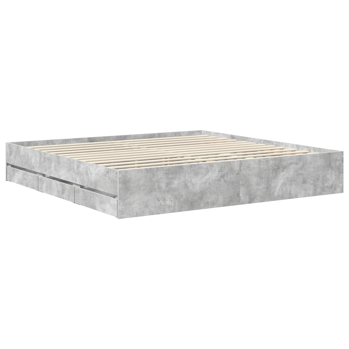 Ágykeret fiókkal tárolóval Beton Szürke 200 x 200 cm Mérnöki Fa 6