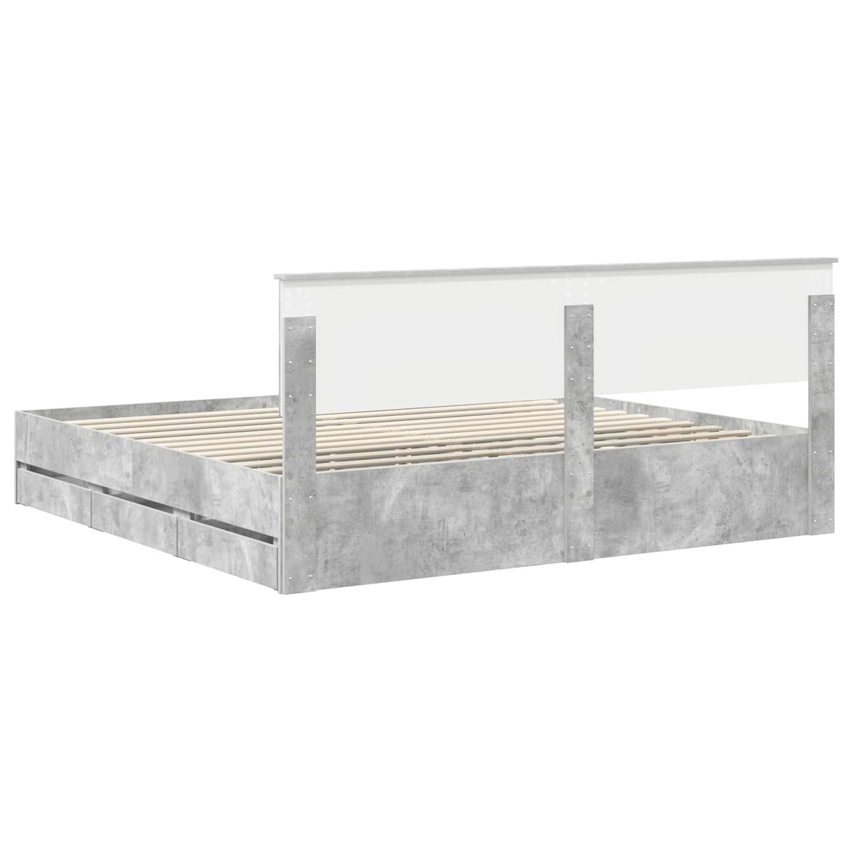 Ágykeret fiókkal tárolóval Beton Szürke 200 x 200 cm Mérnöki Fa 10
