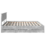 Ágykeret fiókkal tárolóval Beton Szürke 200 x 200 cm Mérnöki Fa 9