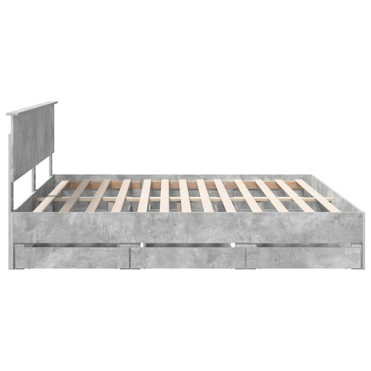 Ágykeret fiókkal tárolóval Beton Szürke 200 x 200 cm Mérnöki Fa 9