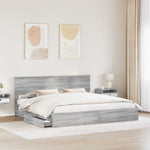 Tárolós Ágy fiókkal Szürke Sonoma 200 x 200 cm Szerelt Fa 3