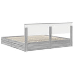 Tárolós Ágy fiókkal Szürke Sonoma 200 x 200 cm Szerelt Fa 10