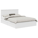 Tárolós Ágy fiókkal fejtámlával Fehér 135 x 190 cm Szerelt Fa 2