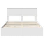 Tárolós Ágy fiókkal fejtámlával Fehér 135 x 190 cm Szerelt Fa 8