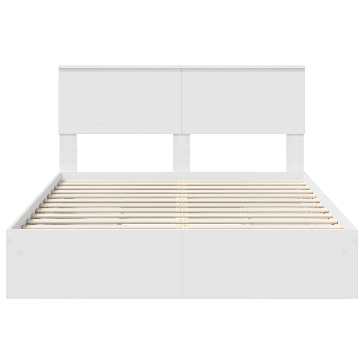 Tárolós Ágy fiókkal fejtámlával Fehér 135 x 190 cm Szerelt Fa 8