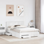 Ágykeret fiókkal fejtámlával Fehér 140 x 190 cm Szerelt Fa 3