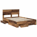 Ágykeret fiókkal fejtámlával Antik Fa 135 x 190 cm Szerelt Fa 5