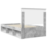 Ágykeret fejtámlával Beton Szürke 100 x 200 cm Tömör fenyőfa 9