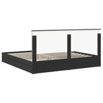 Tárolós Ágy fiókkal fejtámlával Fekete 200 x 200 cm Szerelt Fa 10