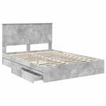 Tárolós Ágy fiókkal Beton Szürke 140 x 190 cm Szerelt Fa 5