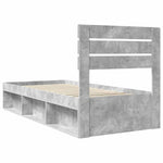 Ágykeret fejtámlával Beton Szürke 90 x 190 cm Tömör fenyőfa 9