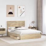 Tárolós Ágy fiókkal Sonoma tölgy 140 x 190 cm Szerelt Fa 3