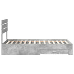 Ágykeret fiókkal tárolóval Beton Szürke 90 x 190 cm Szerelt Fa 8