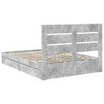 Tárolós Ágy fiókkal Beton Szürke 150 x 200 cm Szerelt Fa 10