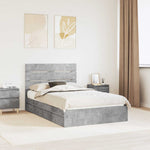 Tárolós Ágy fiókkal Beton Szürke 135 x 190 cm Szerelt Fa