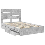 Tárolós Ágy fiókkal Beton Szürke 135 x 190 cm Szerelt Fa 5