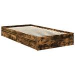 Tárolós Ágy fiókkal Füstölt tölgy 100 x 200 cm Szerelt Fa 6