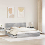 Tárolós Ágy fiókkal Szürke Sonoma 180 x 200 cm Szerelt Fa 3
