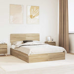 Tárolós Ágy fiókkal Sonoma tölgy 140 x 190 cm Szerelt Fa
