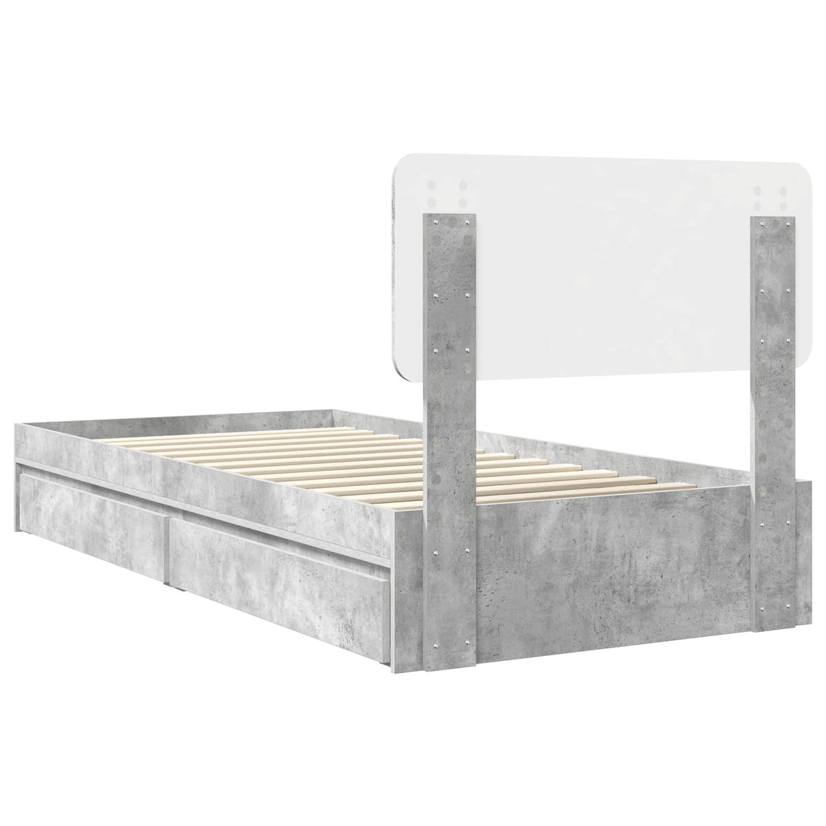 Tárolós Ágy fiókkal Beton Szürke 90 x 200 cm Szerelt Fa 10