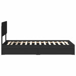 Tárolós Ágy fiókkal fejtámlával Fekete 90 x 190 cm Szerelt Fa 9