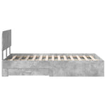 Ágykeret fiókkal tárolóval Beton Szürke 135 x 190 cm Szerelt Fa 9