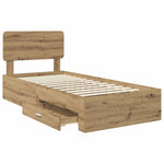 Ágykeret fiókkal Artisan tölgy 100 x 200 cm Szerelt Fa 5