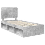 Ágykeret fejtámlával Beton Szürke 100 x 200 cm Tömör fenyőfa 4