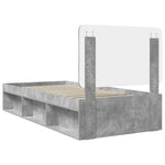 Ágykeret fejtámlával Beton Szürke 100 x 200 cm Tömör fenyőfa 9