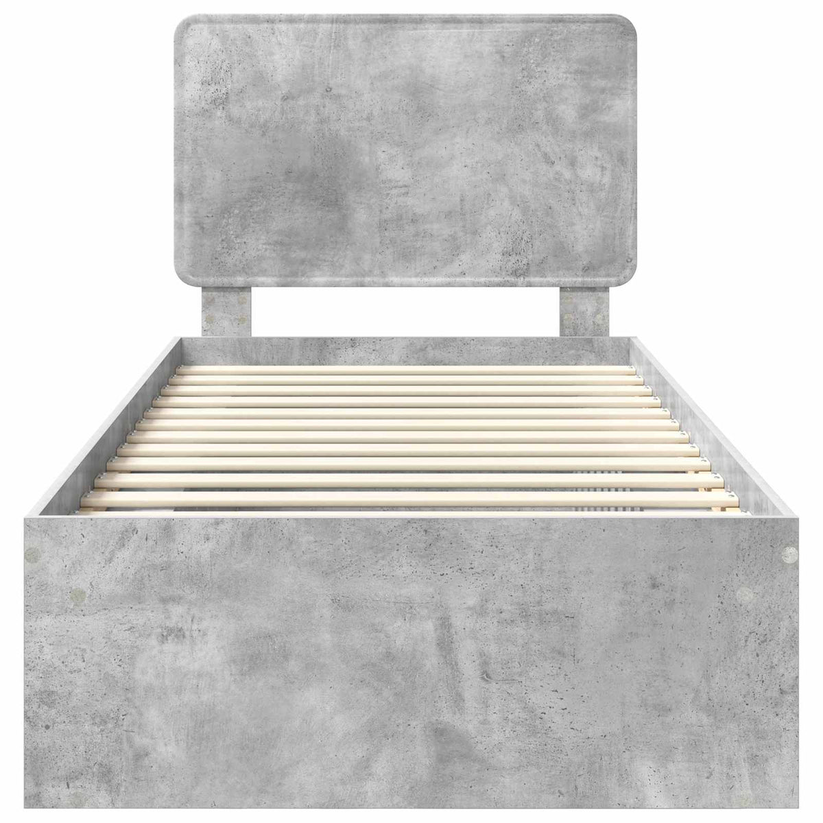 Ágykeret fejtámlával Beton Szürke 100 x 200 cm Tömör fenyőfa 7