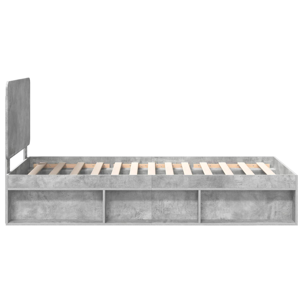 Ágykeret fejtámlával Beton Szürke 100 x 200 cm Tömör fenyőfa 8