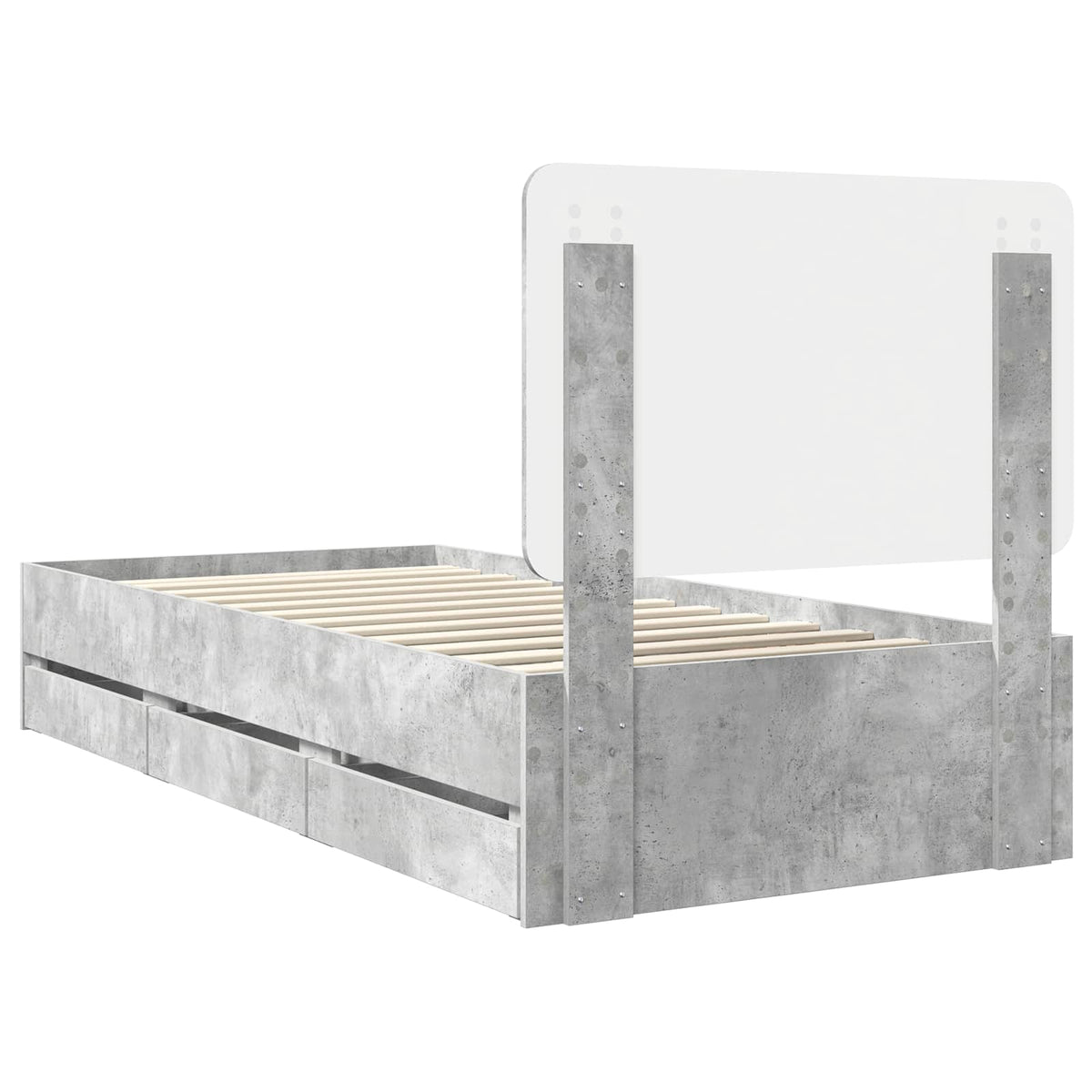 Ágykeret fiókkal tárolóval Beton Szürke 90 x 190 cm Mérnöki Fa 10