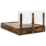 Tárolós Ágy fiókkal Füstölt tölgy 140 x 190 cm Szerelt Fa 10