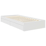 Tárolós Ágy fiókkal fejtámlával Fehér 90 x 200 cm Szerelt Fa 6