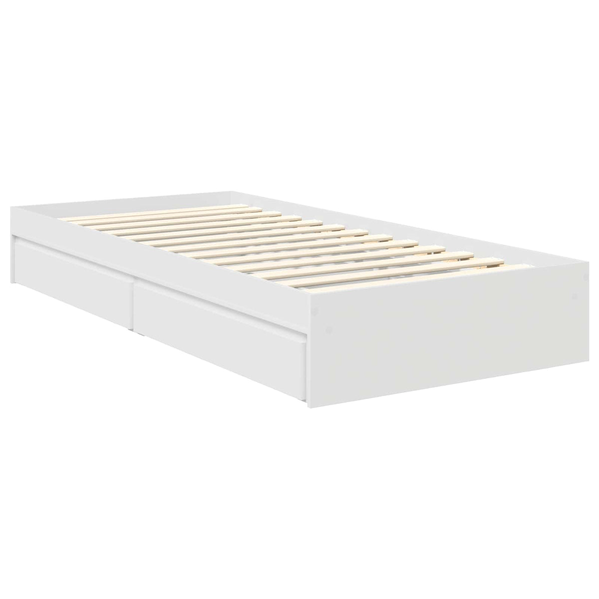Tárolós Ágy fiókkal fejtámlával Fehér 90 x 200 cm Szerelt Fa 6