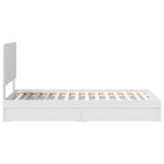 Tárolós Ágy fiókkal fejtámlával Fehér 90 x 200 cm Szerelt Fa 9